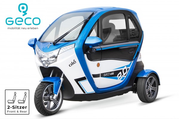 EEC Elektroauto Geco Ole 2000 V9 2kW inkl. 4,3 kW/h | 72V 60Ah Batterien Straßenzulassung
